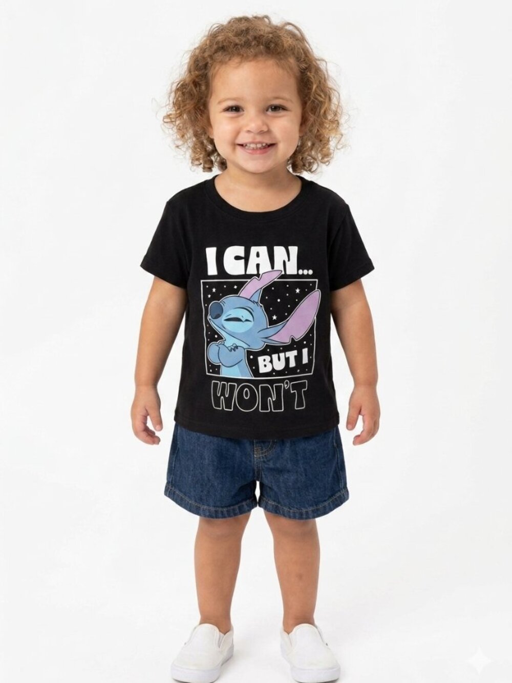 DISNEY STITCH BRAND Girl's Black Shirt with Graphic Design - Size 3T  NWOT